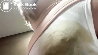 Big panty poop under pink skirt