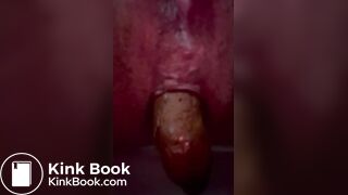 Closeup of A long thick noisy shit from milf