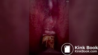 Closeup of A long thick noisy shit from milf