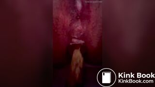 Closeup of A long thick noisy shit from milf