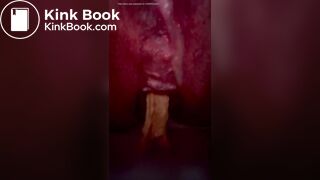 Closeup of A long thick noisy shit from milf