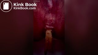 Closeup of A long thick noisy shit from milf