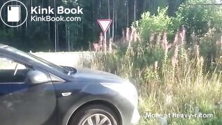 SHIT FACED ON THE SIDE OF THE ROAD