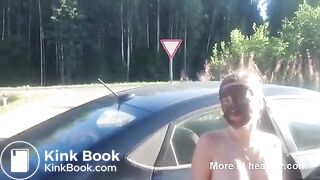 SHIT FACED ON THE SIDE OF THE ROAD