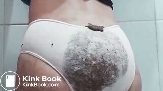 Girl fills panties to the brim