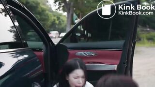 Korean girls poop outside car