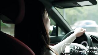 Korean girls poop outside car