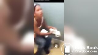 Girl recording her bsf on the toilet