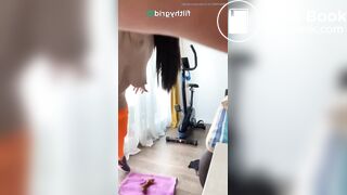 Girl poops during workout
