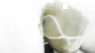 Huge load in white tights