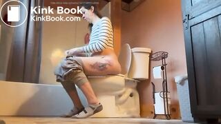 Bbw milf blows up toilet