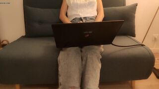 poop in jeans