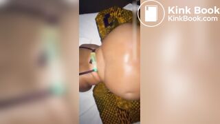 Fat ebony ass enjoys shitty anal