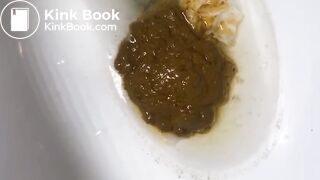 Ebony shitting in toilet - video 2