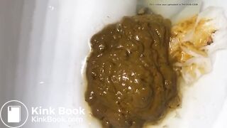 Ebony shitting in toilet - video 2