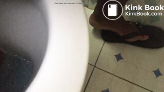 Creamy shit in toilet