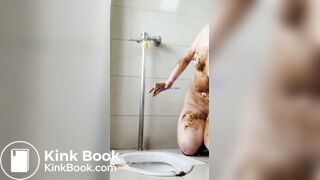 Asian Scat Play In Public Bathroom