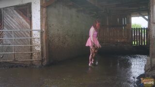 Shiny In Cow Dung - orgasm in shit and latex