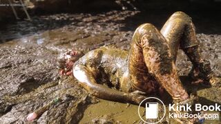 Shiny In Cow Dung - orgasm in shit and latex