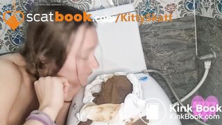 Clogged toilet pantypoop masturbation