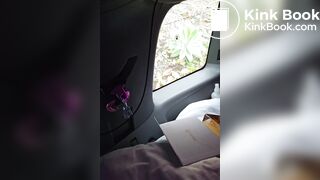 French girl pooping in her car live