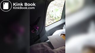 French girl pooping in her car live