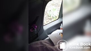 French girl pooping in her car live