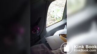 French girl pooping in her car live