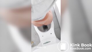 French girl pooping on toilet