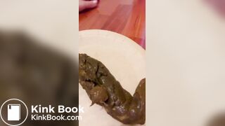 Frontal poop from a sexy brunette