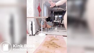 Chinese pretty girl enema