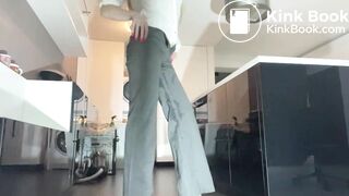 panty poop in business clothes