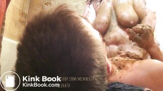 Fat saggy tits women shit on her man and ride