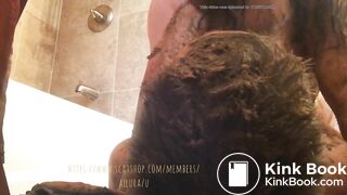 Fat saggy tits women shit on her man and ride