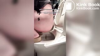 Girl pooping in toilet 016