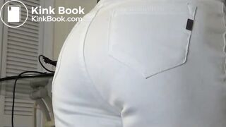 Beautiful girl fills her pants and the reveals her full