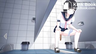 Japanese School Anime girl pooping - 美波Minami