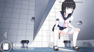 Japanese School Anime girl pooping - 美波Minami