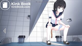 Japanese School Anime girl pooping - 美波Minami