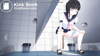 Japanese School Anime girl pooping - 美波Minami