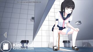 Japanese School Anime girl pooping - 美波Minami