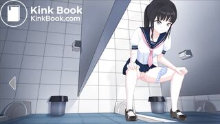 Japanese School Anime girl pooping - 美波Minami