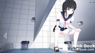 Japanese School Anime girl pooping - 美波Minami