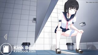 Japanese School Anime girl pooping - 美波Minami