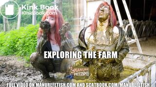 Exploring the farm - orgasm in mud and cowshit