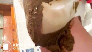 Big sloppy poop in white panties