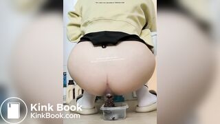 The anus squeezes out stool