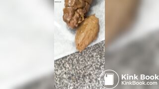 Young whore spreading ass and shitting