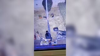 This girl couldn't hold on,in community square