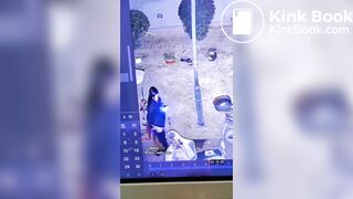 This girl couldn't hold on,in community square